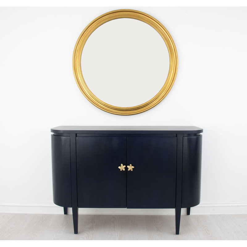 Octavia Solid Wood Accent Cabinet, Navy Blue