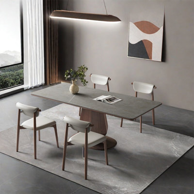 Rectangular rock plate dining table sets
