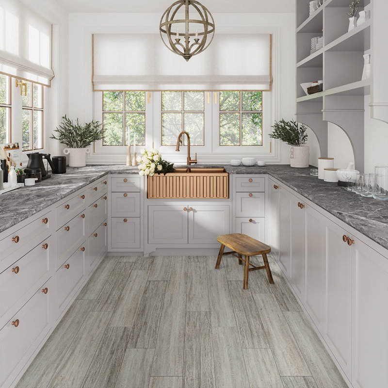 Bois 7.87 in. x 47.25 in. Porcelain Rectangular Wall and Floor Tile (15.49 sq. ft./case), Gray