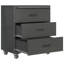 Armoire de rangement en métal robuste avec roulettes - Armoire à outils à 3 tiroirs pour solutions de rangement de garage, de bureau et de maison, noir / gris