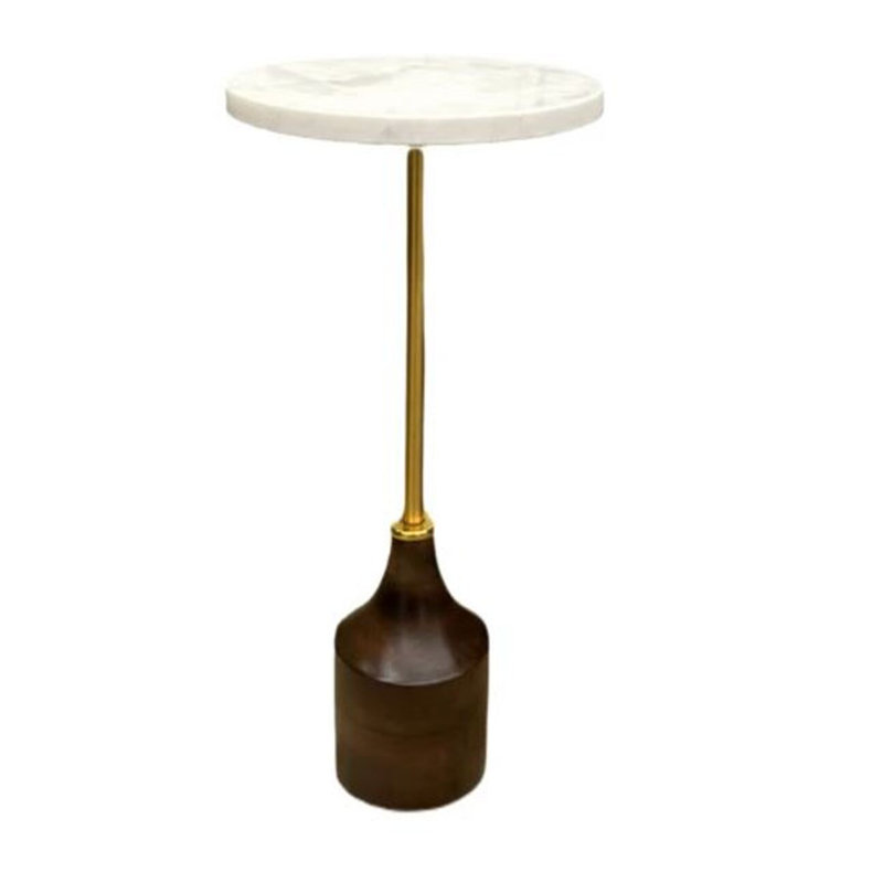 Table d'appoint en marbre Mars, Noyer