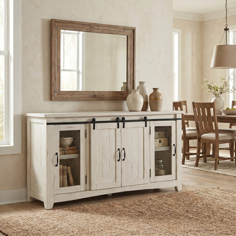 Kinsella Solid Wood TV Stand, Antique White
