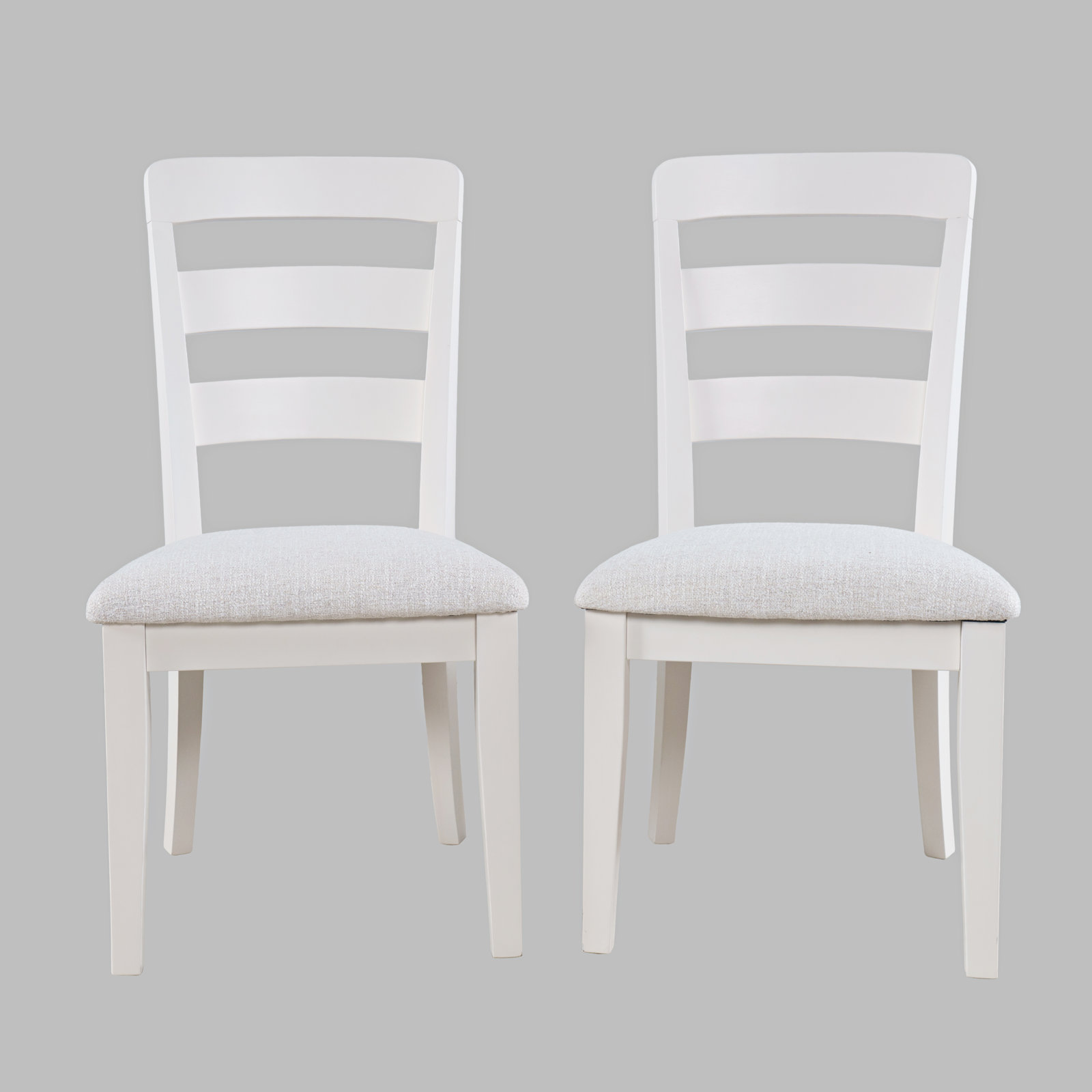 Pearce Upholstered Ladderback Dining Chair, White