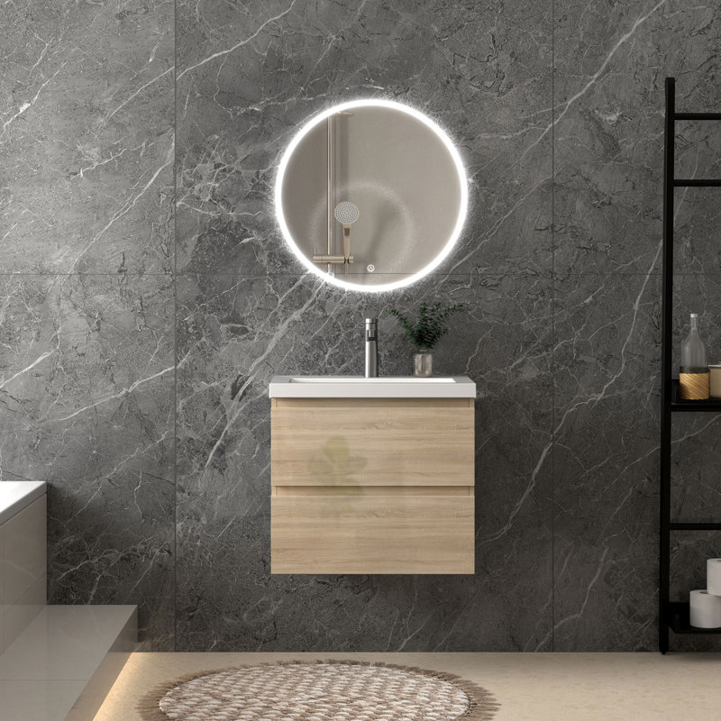 600mm Single Bathroom Vanity with Integrated Resin Basin