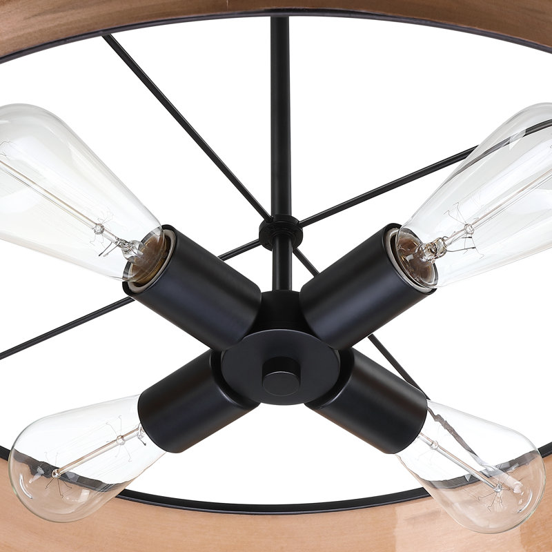Loon Peak Kaidenn 4-Light Dimmable Drum Chandelier