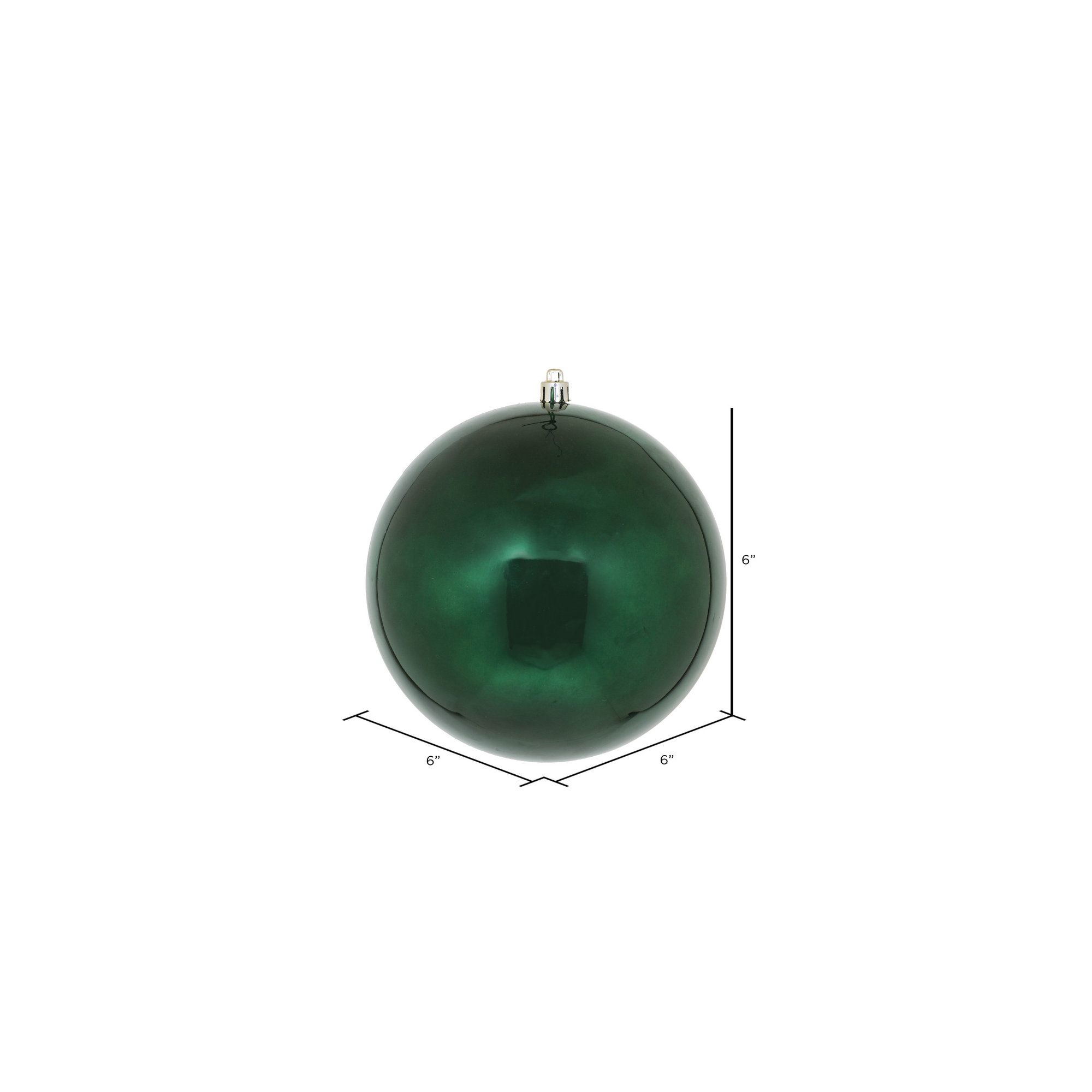 Midnight Green Ball Ornament, 6"