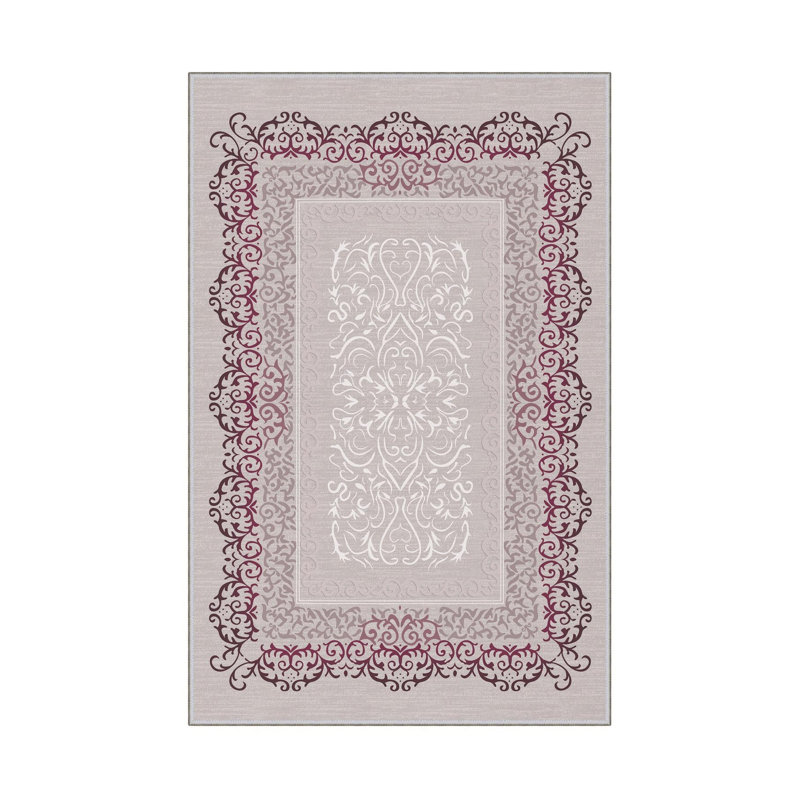 Premium Woven Area Rug (1.6 x 2.6 Feet), 100% Polyester, 0.3 in Pile Height | Antibacterial, Non-Slip PVC Dot Underside | Machine Washable, 3D Digital Print | Ideal for Living Room, Bedroom & Entryway Decor