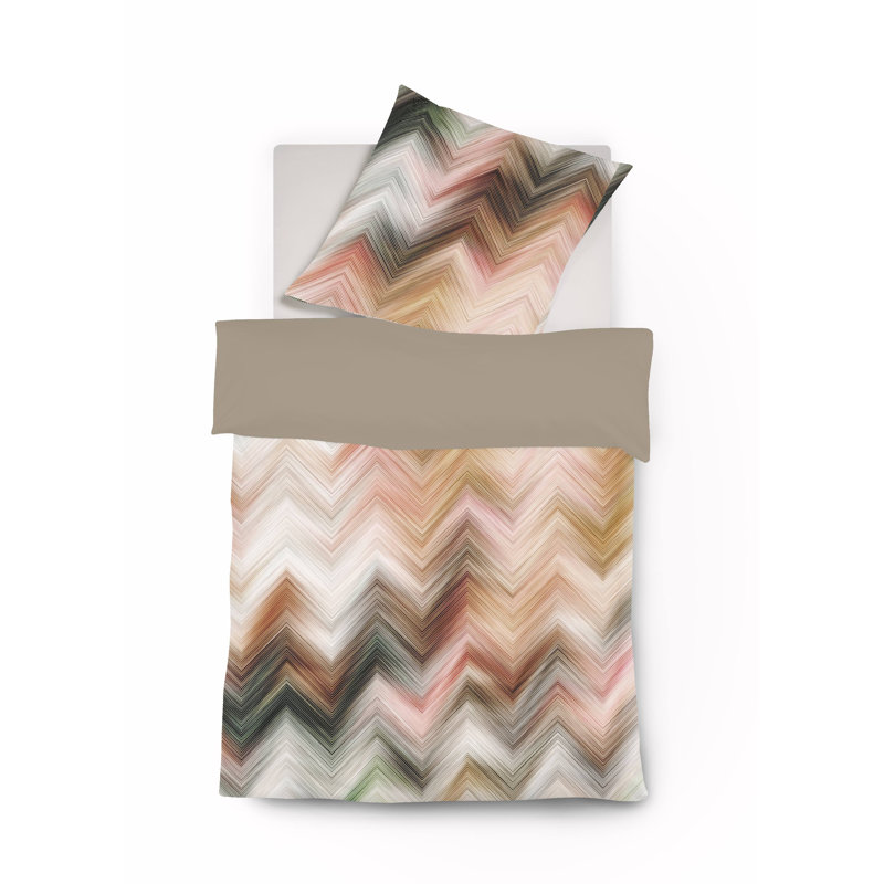 Multi-Coloured Sateen Reversible Duvet Cover Set, Single - 1 Pillowcase (80 x 80 cm)