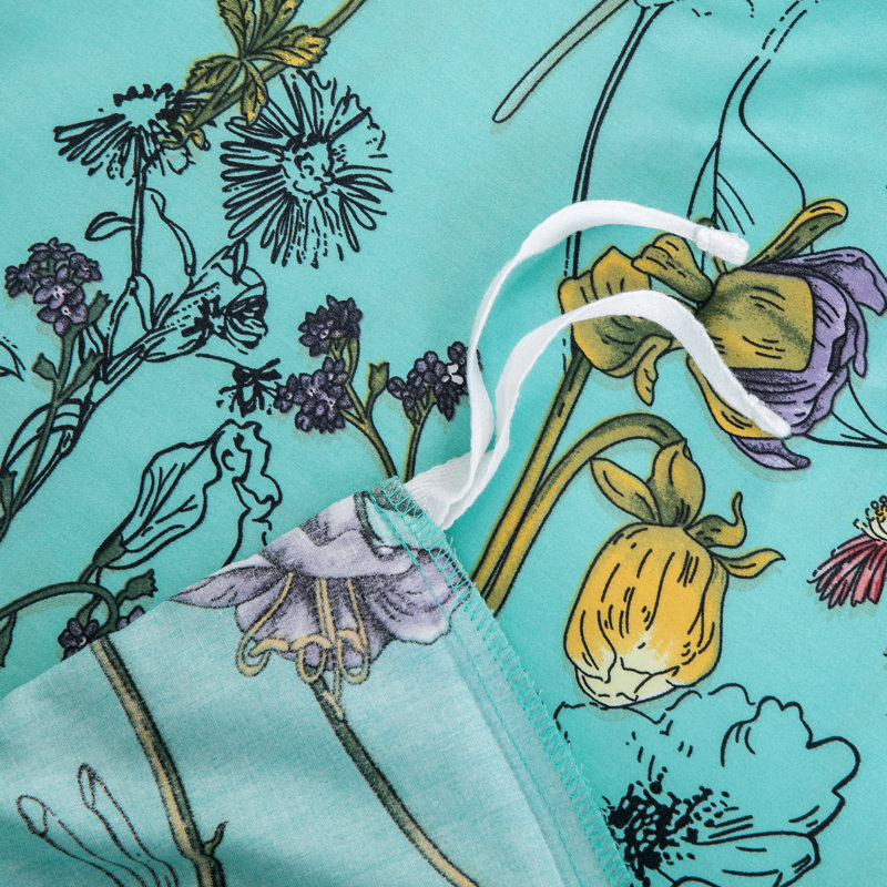 Cotton Sateen Floral Duvet Cover, Twin Duvet Cover + 1 Pillow Cases