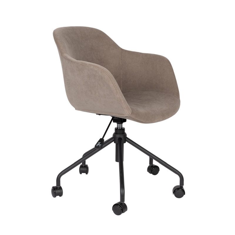 Junzo Swivel Armchair, Gray 100% Polyester