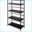 Corner Bookshelf, 5-Tier 64” Tall Metal Bookcase | Black | Metal