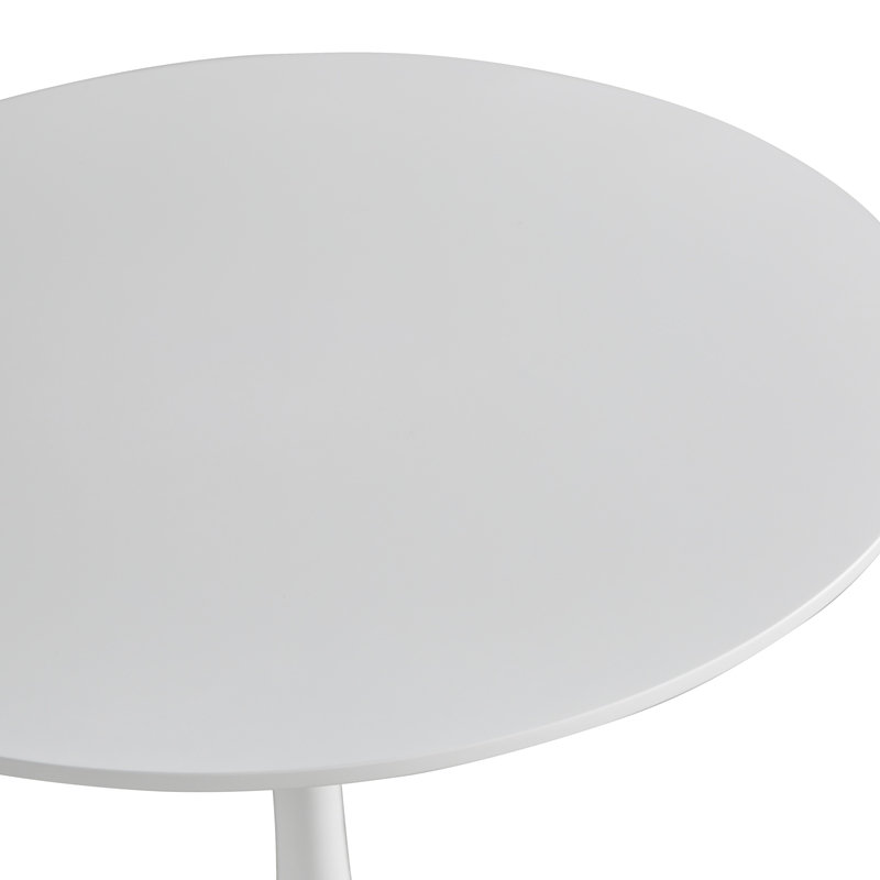Table de salle à manger de 42,1 po de style Mid-Century pour 4 à 6 personnes avec plateau rond en MDF (le plateau se compose de deux panneaux), table de salle à manger à piédestal, table basse de loisirs