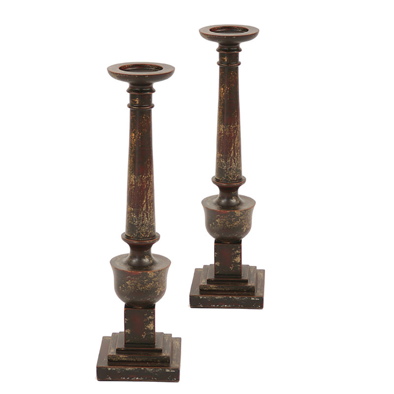 Chandelles de bois vieilli