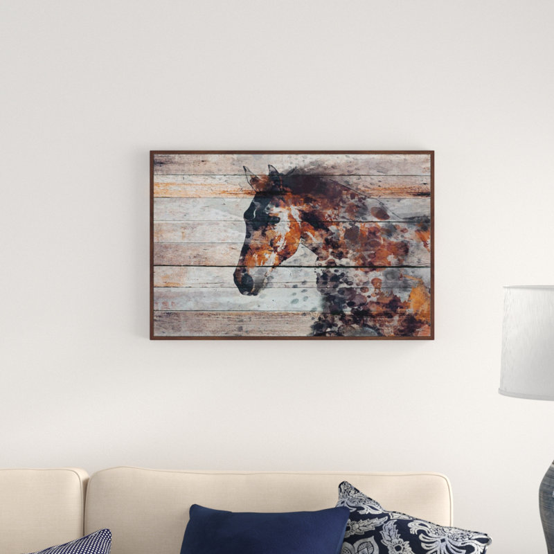 « Fire Horse » d'Irena Orlov - impression sur toile, 16 po x 24 po, Reproduction avec cadre flottant, Flotteur