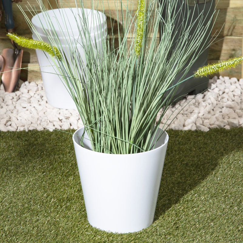 Wham Studio Round Planter Cover, 21cm H x 20cm W x 20cm D, White