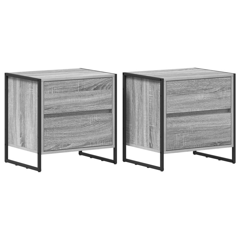 50cm W Manufactured Wood Bedside Table, Grey Sonoma