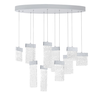 LED Chandelier With Pewter Finish