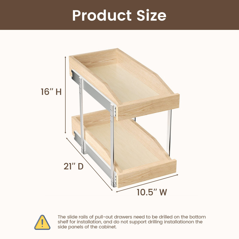 Tablette coulissante à 2 niveaux, 10.5"