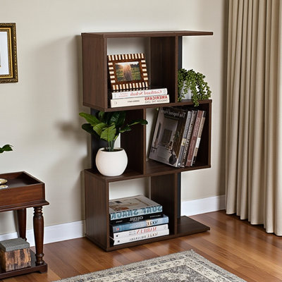Iridescence Display Bookcase in Brown and Dark Grey Finish by Latitude Run