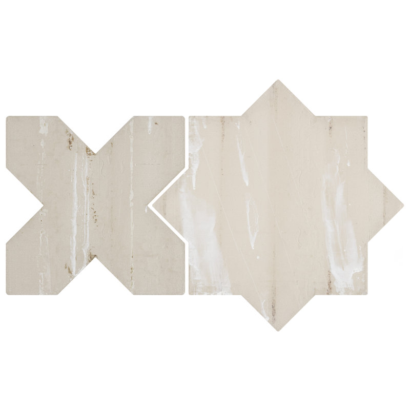 Tech Land Star & Cross Fire 6" x 12" Porcelain Singular Wall Floor Use Tile