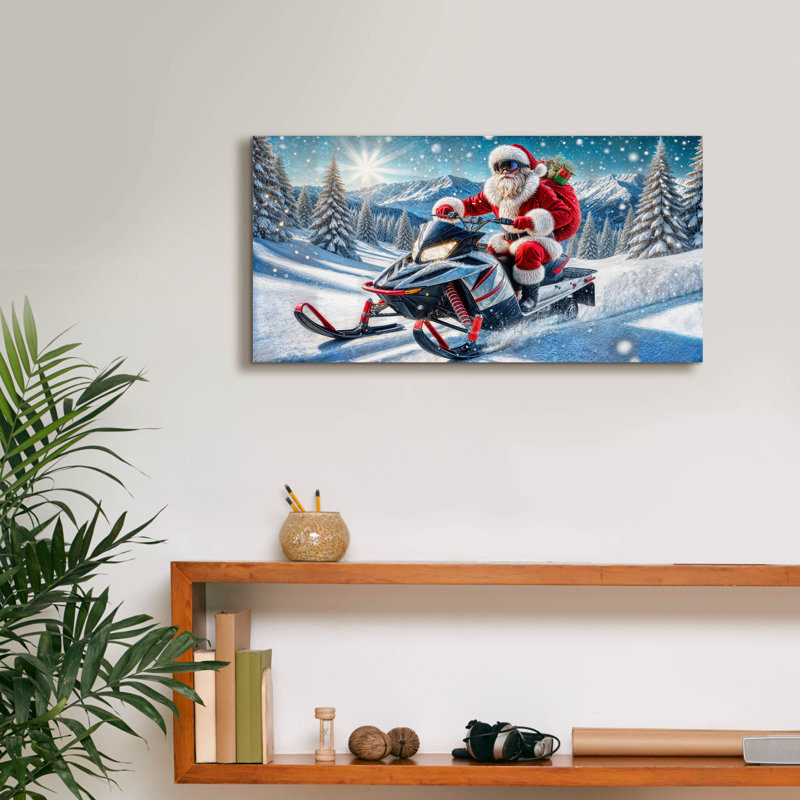 «Contemporary Santa Clause» par Rey Klimt, art mural sur toile, H 12 po x l 24 po
