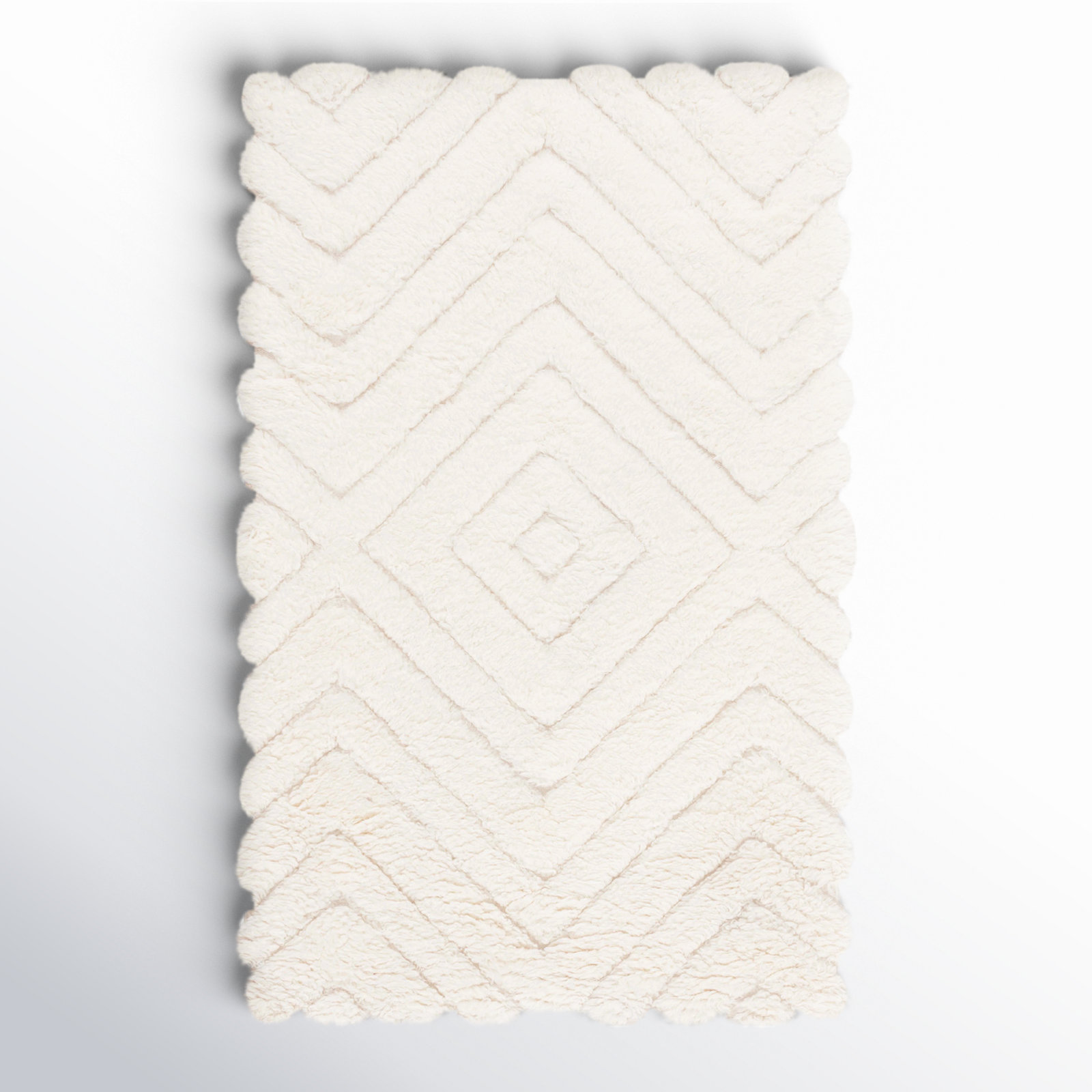 Dabria Handmade Wool Ivory Rug, Rectangle 3' x 5'