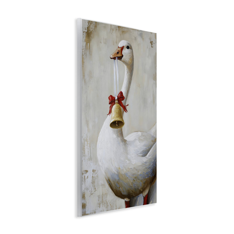 Plaque murale festive «Jingle Goose» par Petal Prints Design, H 15 po x l 10 po