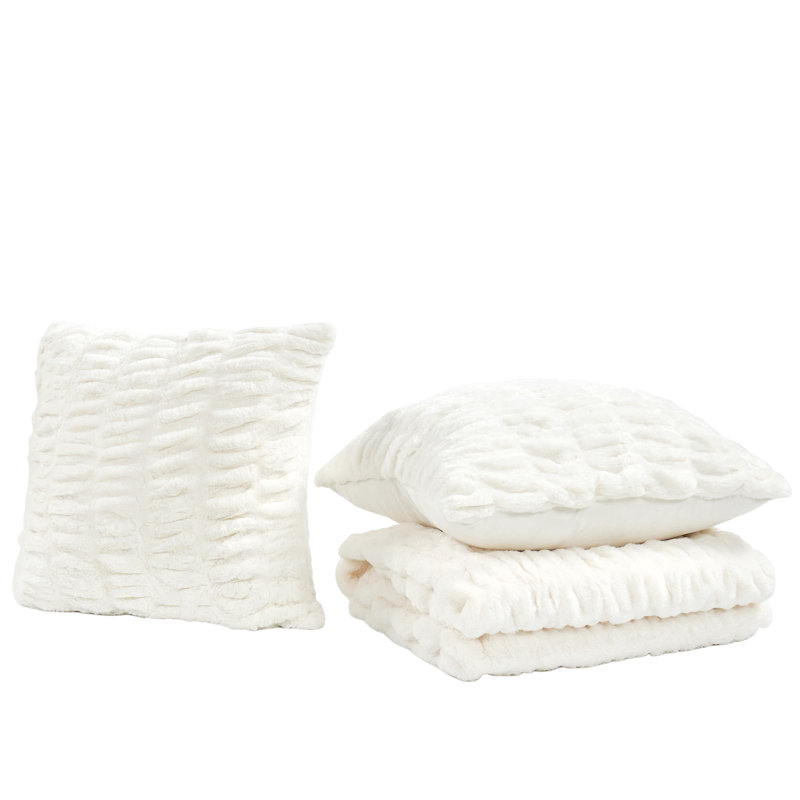 Knitted Throw Blanket, Cloud Dancer, 152.4cm W x 203.2cm L