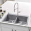 Diamond SILGRANIT 33" L x 22" W Double Bowl Drop-In/Undermount Kitchen Sink-2145810659