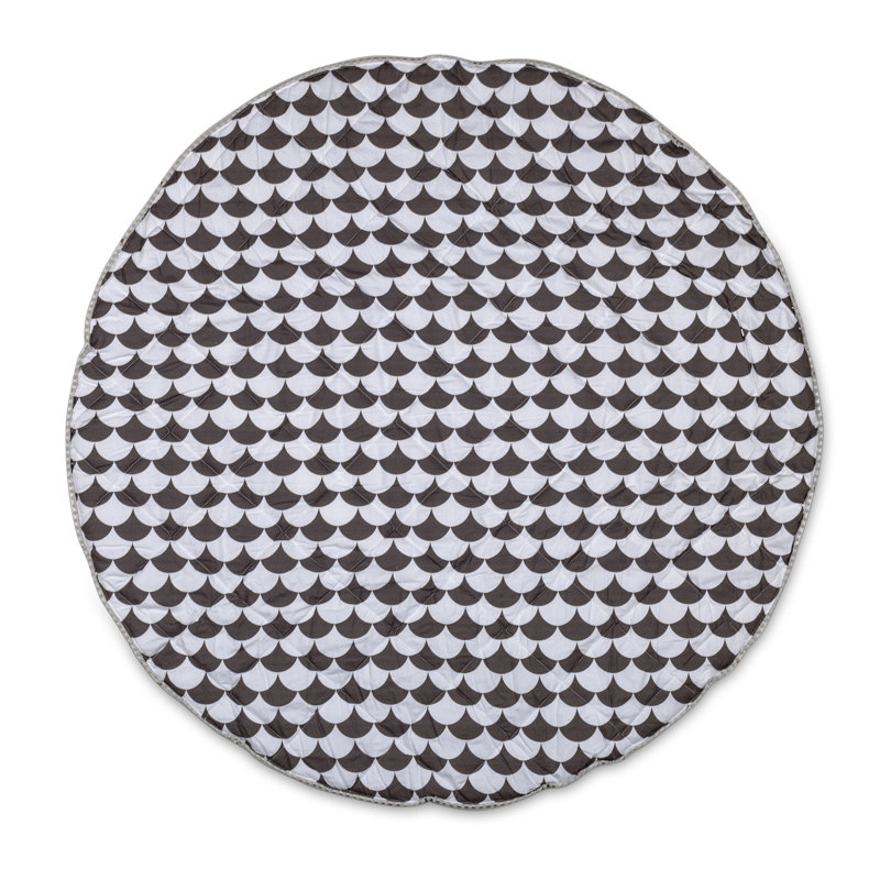 Jeu en tissu rond noir feston Celise