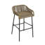 Tabouret de bar d'extérieur brun en corde