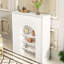 White Manufactured Wood Freestanding Fireplace