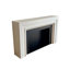Foyer autoportant en bois massif beige-1641587569