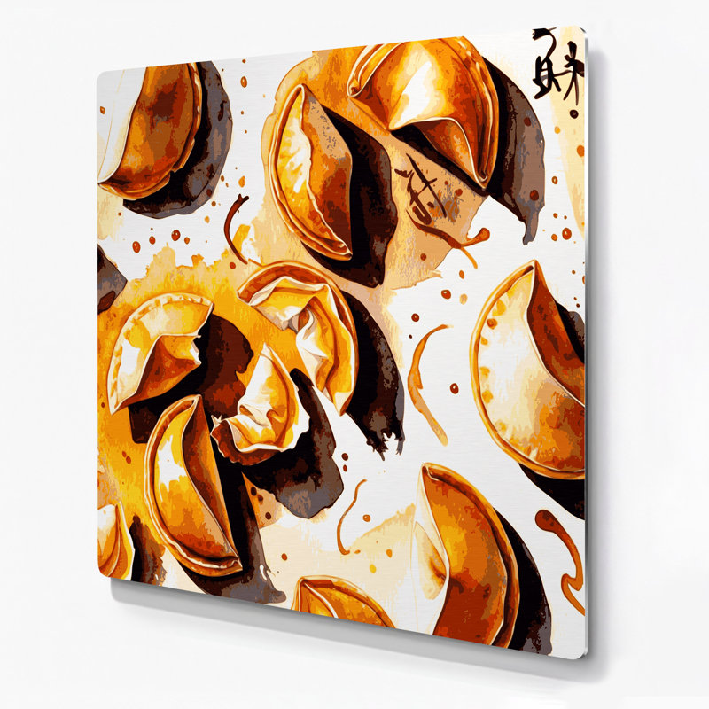 Desserts Fortune biscuits, art mural en métal beige, H 12 po x l 12 po