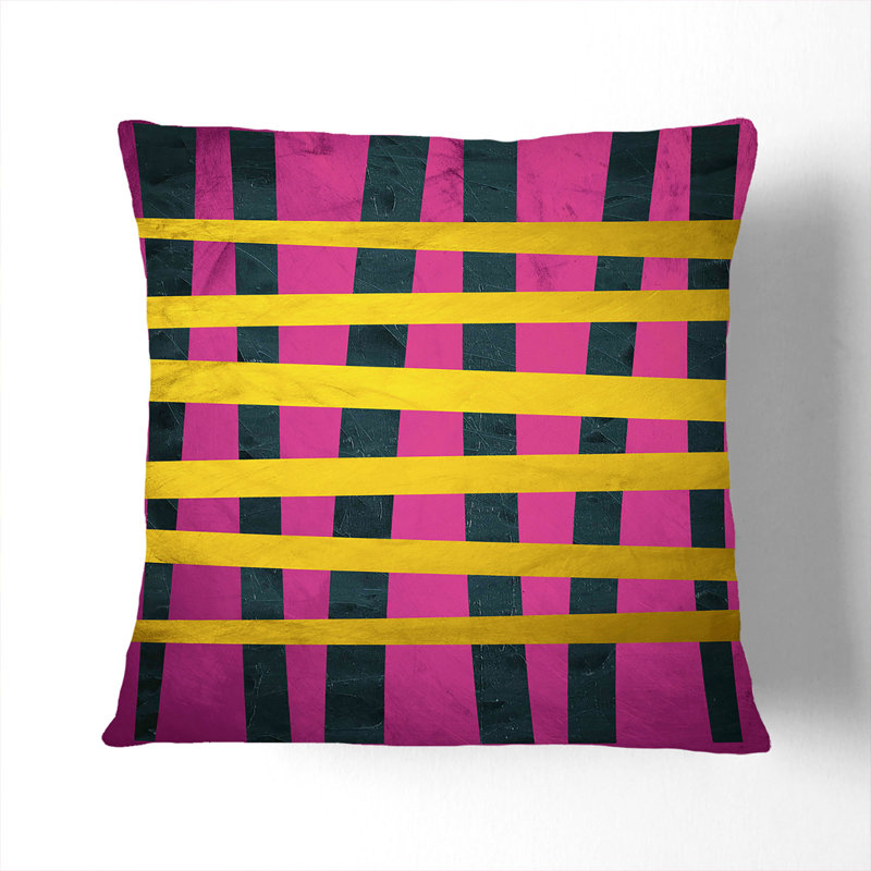 Abstract Lines Scatter Cushion, Black, 40cm H x 40cm W x 15cm D
