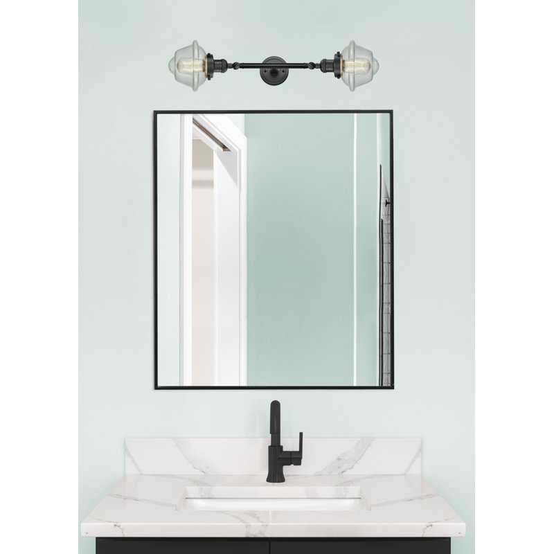 Éclairage pour salle de bain 2 lumières à intensité variable Gebhart, Ampoule DEL 6 watts Vinage, Grainé, Noir mat