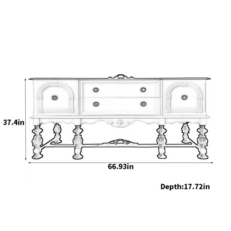 Buffet multifonctionnel de style rétro