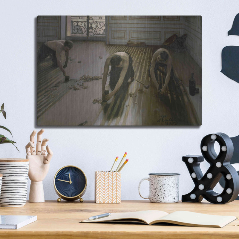 Art mural en métal luxueux «The Floor Planers» par Gustave Caillebotte, 16 po x 12 po