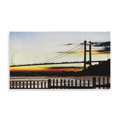 Bridge Blue Cities Tablecloth - Bridge by Sunset Home Decor