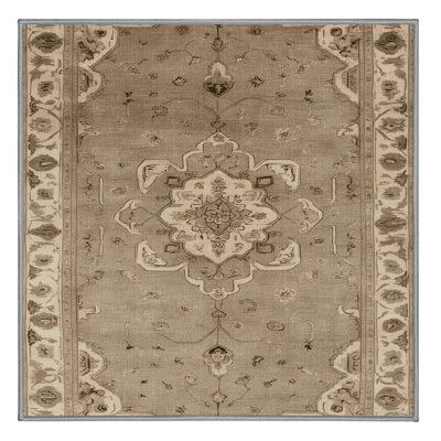 Tapis gris Tabriz lavable à la machine