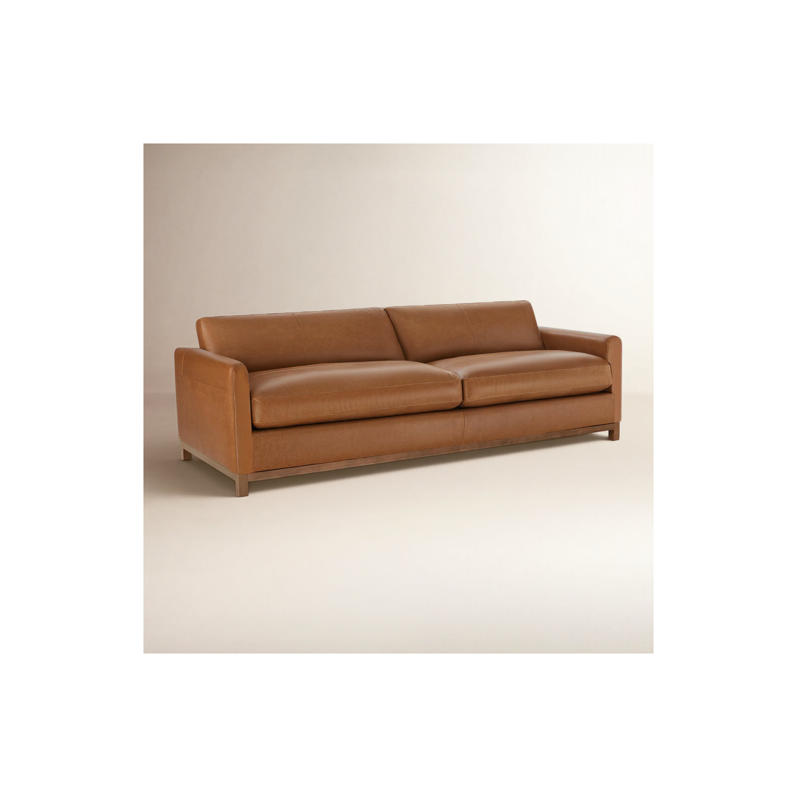 Liz 84" Genuine Leather Sofa, Marseille Brown
