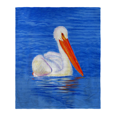 Jeté en soie blanche Pelican