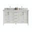 Meuble-lavabo double 60 po avec plateau en marbre Demery