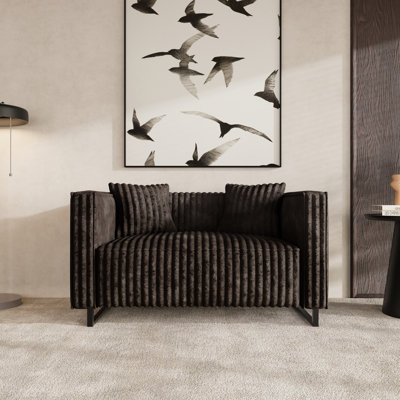 LOVESEAT EN VELOURS BRUN