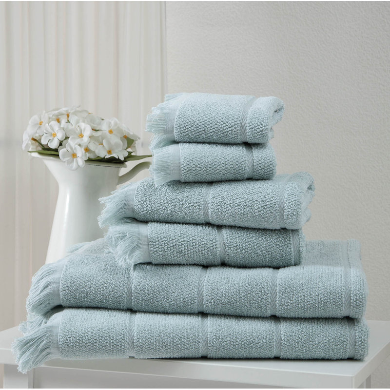 Ozkan 6 Piece Turkish Cotton Towel Set Includes 2 Bath Towel, 2 Hand Towel, 2 Washcloth, Green
