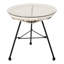 Table d'appoint moderne avec structure stable - blanc, verre trempé, 18,08 po x 18,08 po x 18,47 po, assemblage requis, plateforme en verre avec pieds en fer