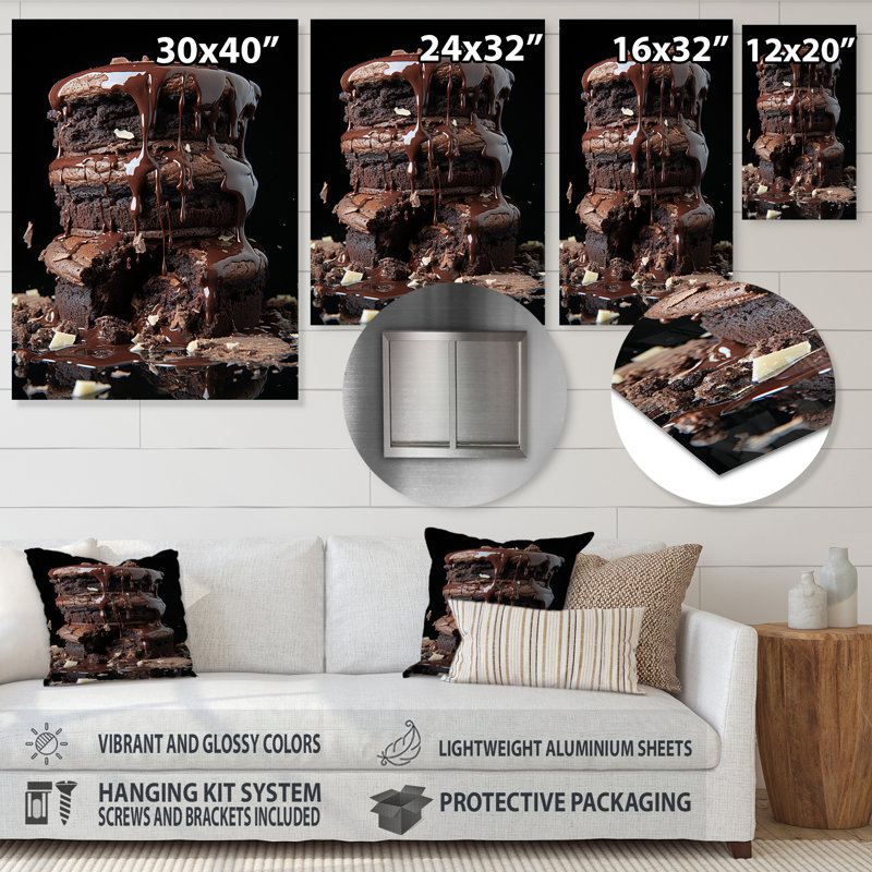 Chocolat, biscuits délices II - Pop Art, art mural en métal, H 32 po x l 16 po x P 1 po