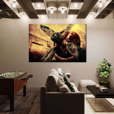 Grunge Airplane Propeller Canvas Print