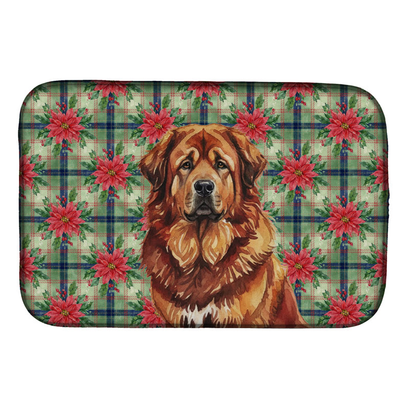 Tapis de vaisselle rouge rouge et doré