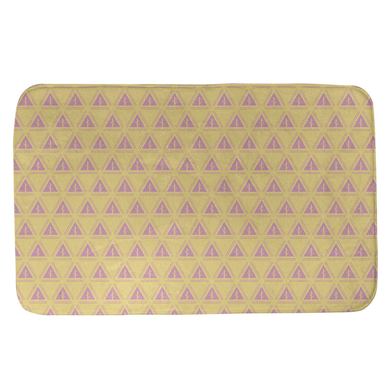 Barbra Memory Foam Non-Slip Bath Rug, 17" W x 24" L, Yellow/Pink